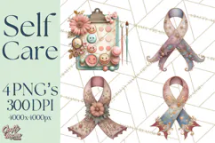 Self Care Clipart PNG, Pastel Wellness Icons Product Image 1
