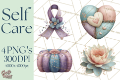 Self Care Clipart PNG, Pastel Wellness Icons Product Image 1