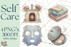 Self Care Clipart PNG, Pastel Wellness Icons Product Image 1