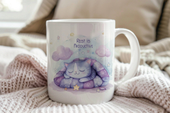 Kawaii Self-Care Mug Wraps | 11 oz Sublimation PNG Bundle Product Image 5