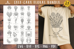 Self Care Quote Floral Bundle