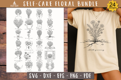 Self Care Quote Floral Bundle