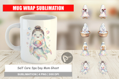 Self Care Spa Day Mom Ghost Mug Wrap Product Image 1