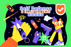 8 Self Defense Vector Illustration Product Image 1