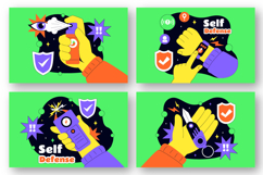 8 Self Defense Vector Illustration Product Image 2