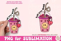 Self love drink PNG, Mental Health Sublimation Product Image 1