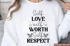 Self love self worth self respect SVG, Mental Health SVG Product Image 1