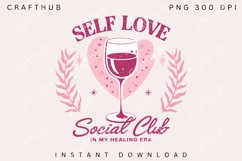 Self Love Social Club PNG, Retro Valentine Self Love Club Product Image 1