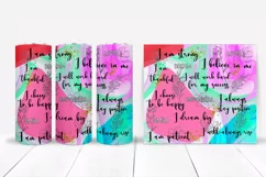 Daily Affirmation Tumbler Sublimation I Self Love 20 Oz Tumbler PNG