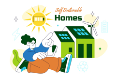 10 Self Sustainable Homes Illustration Product Image 4