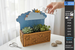 Self Watering Cloud Planter Laser Cut| Garden Decor | Cloud Product Image 1