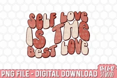 Self Love Is The Best Love PNG Design, Retro Valentine PNG Product Image 2