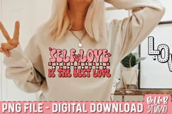 Self Love Is The Best Love PNG Design, Retro Valentine PNG Product Image 1