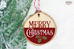 Merry Christmas Farmhouse Round Sign SVG Product Image 2