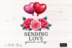 Sending Love Valentines Quote PNG | Valentines Day PNG Product Image 4