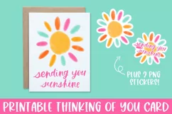 Sending You Sunshine, Thinking of You Card & Stickers Product Image 1