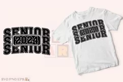 Senior 2024 SVG, Graduation Varsity PNG T-shirt Design Product Image 2