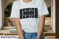 Senior 2024 SVG, Graduation Varsity PNG T-shirt Design Product Image 3