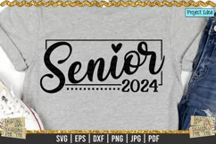 Senior 2024 is a professional design that is ready to be cut with all major cutting machines. Sublimation, iron-on transfer and printing file formats also included.