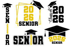 Senior 2026, Class of 2026 SVGs, 5x Graduation Templates Product Image 2