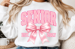 Senior 2027 SVG, Coquette Bow Graduation Png Design Product Image 2
