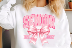 Senior 2027 SVG, Coquette Bow Graduation Png Design Product Image 3