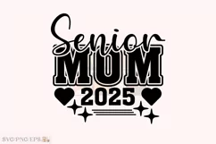 Cheerleader, Senior Cheer Mom 2025 SVG T-shirt Design Product Image 1