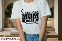 Cheerleader, Senior Cheer Mom 2025 SVG T-shirt Design Product Image 3