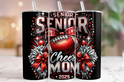 Senior Cheer Mom Tumbler Wrap PNG, Cheerleader Tumbler,Cheer Product Image 1
