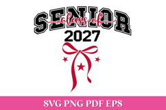 Senior Class of 2027 SVG Cut File with Coquette Bow Product Image 1