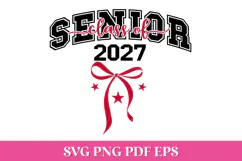 Senior Class of 2027 SVG Cut File with Coquette Bow Product Image 1