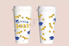 senior class of 2023 starbucks 16oz hot cup wrap svg presized template for tumbler grande suitable for cricut and silhouette