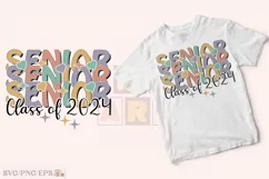 Retro Senior Class of 2024 PNG, Retro Senior T-shirt Design Product Image 2
