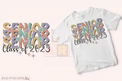 Retro Senior Class of 2025 PNG, Retro Senior T-shirt Design Product Image 2