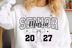 Senior Mom 2027 PNG, Coquette Bow Product Image 3