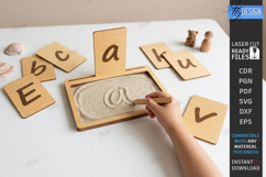 Sensory Sand Tray Writing Laser Cut | Kids Montessori Toy Product Image 1