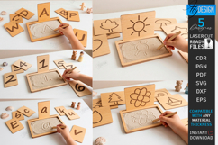 Sensory Sand Trays Writing Laser Cut Bundle | Montessori SVG Product Image 1