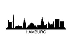 Hamburg skyline on white background Product Image 1