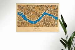 Seoul City Street Map 3d Laser cut SVG, South Korea, 8x12 Product Image 6