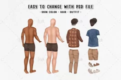 Family clipart with separated skin, Family illustration PNG Product Image 6