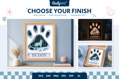 Dog Shadow Box Paw Shepherd 3D SVG Product Image 2