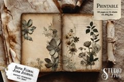 Sepia Floral Junk Journal Pages Product Image 2