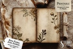 Sepia Floral Junk Journal Pages Product Image 3