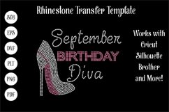 September Birthday Diva Rhinestone SVG Template - Shoe Product Image 1