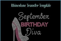 September Birthday Diva Rhinestone SVG Template - Shoe Product Image 2