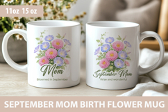 Mom September birth flower mug wrap, Mothers day sublimatio Product Image 1