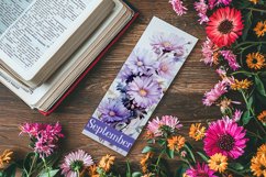 Floral Bookmark, September Bookmark, Aster Flowers Bookmark Product Image 2