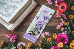 Floral Bookmark, September Bookmark, Aster Flowers Bookmark Product Image 4