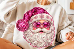 Glam Pink Santa Christmas PNG | Sequin Rhinestone Png Product Image 3