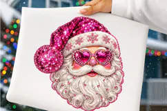 Glam Pink Santa Christmas PNG | Sequin Rhinestone Png Product Image 5